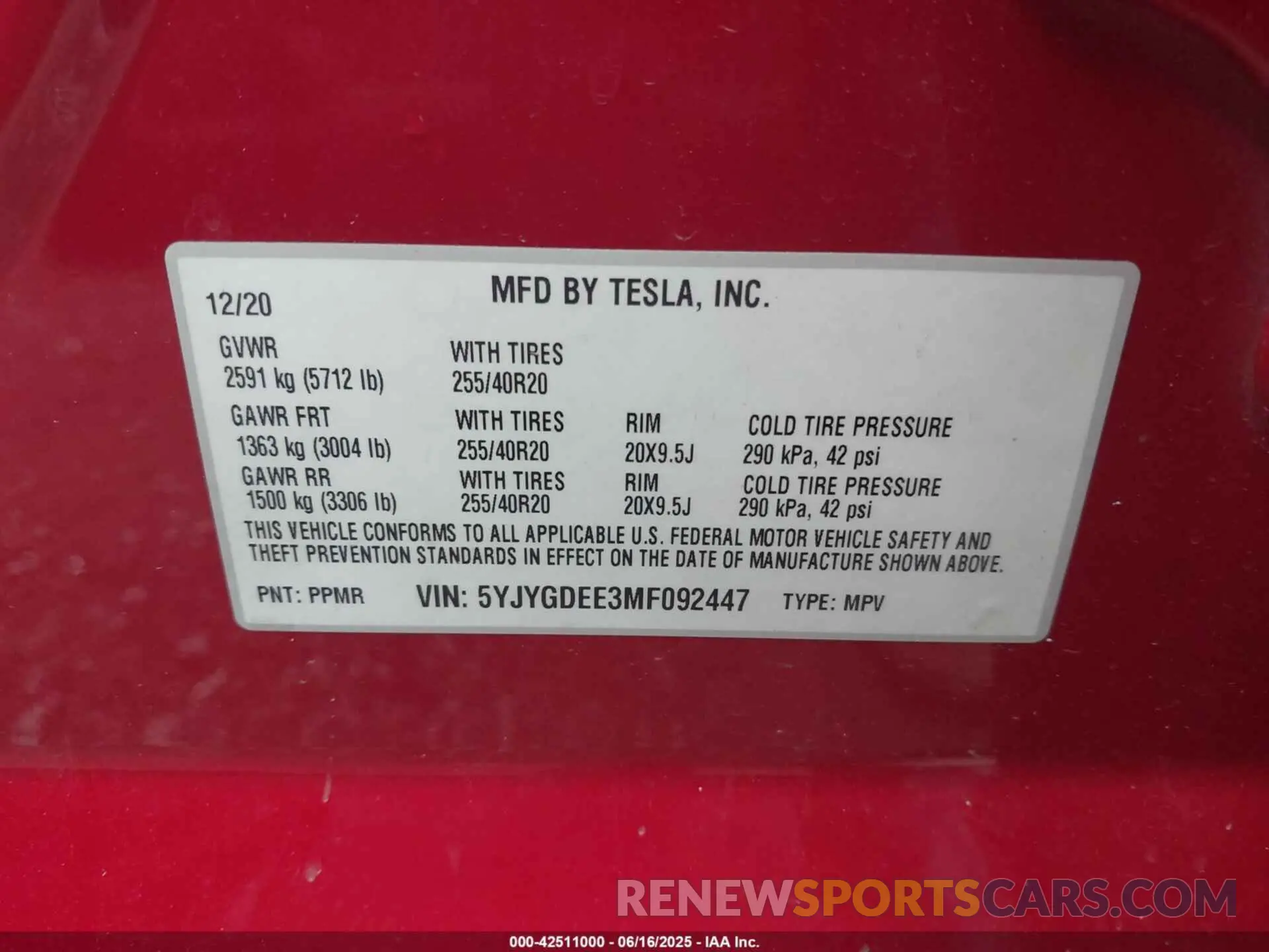 9 Photograph of a damaged car 5YJYGDEE3MF092447 TESLA MODEL Y 2021