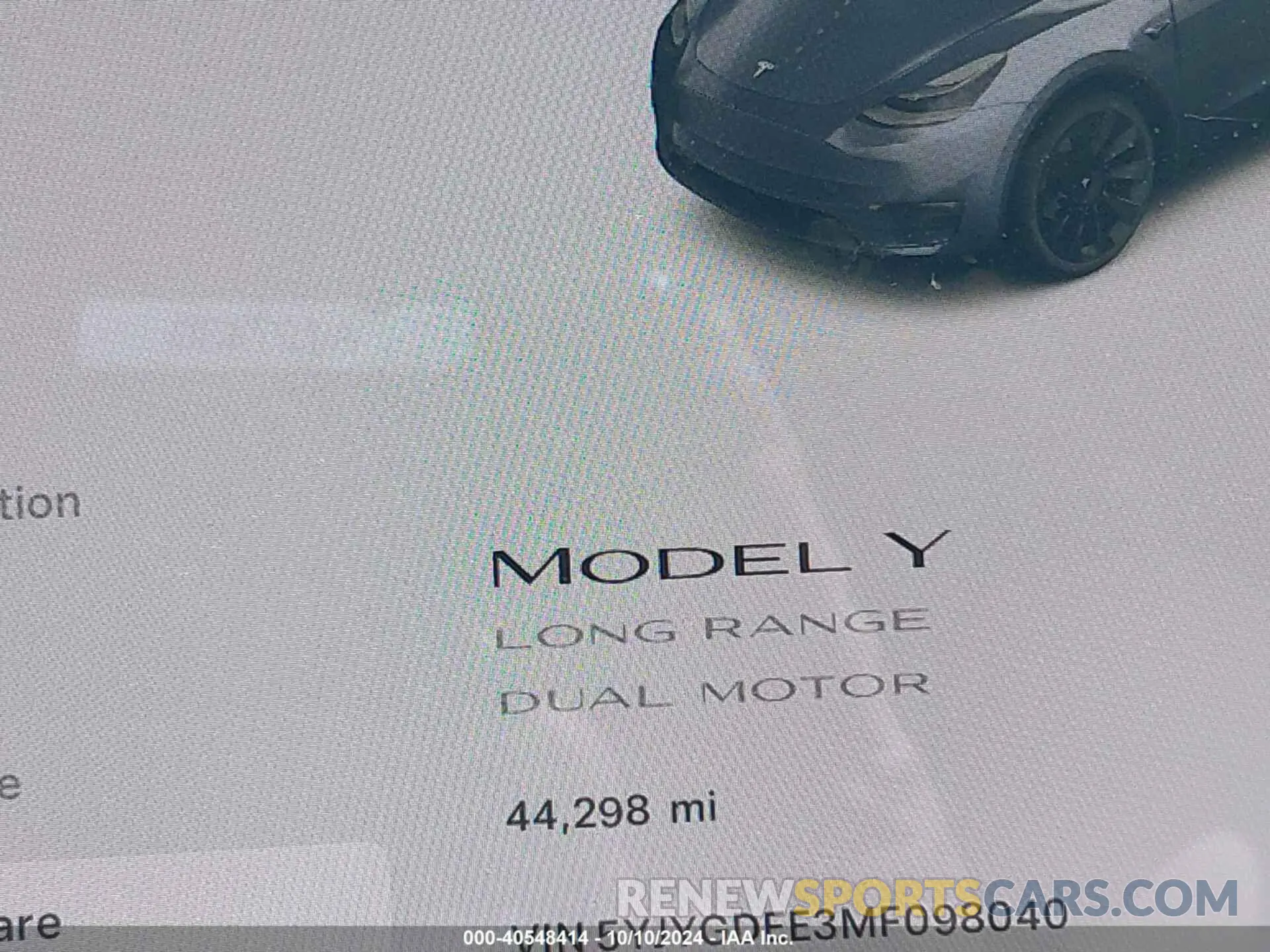 15 Photograph of a damaged car 5YJYGDEE3MF098040 TESLA MODEL Y 2021