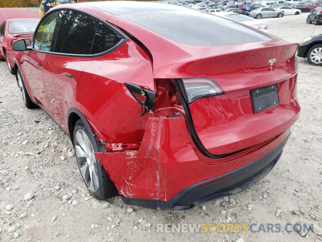 9 Photograph of a damaged car 5YJYGDEE3MF106007 TESLA MODEL Y 2021