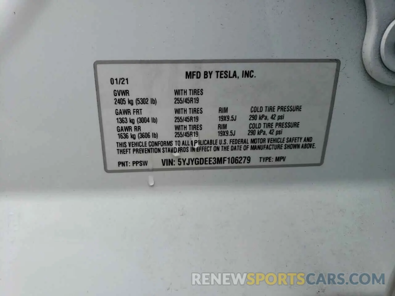 13 Photograph of a damaged car 5YJYGDEE3MF106279 TESLA MODEL Y 2021
