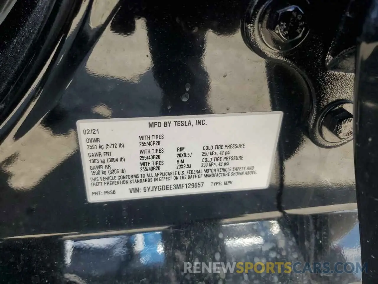 12 Photograph of a damaged car 5YJYGDEE3MF129657 TESLA MODEL Y 2021