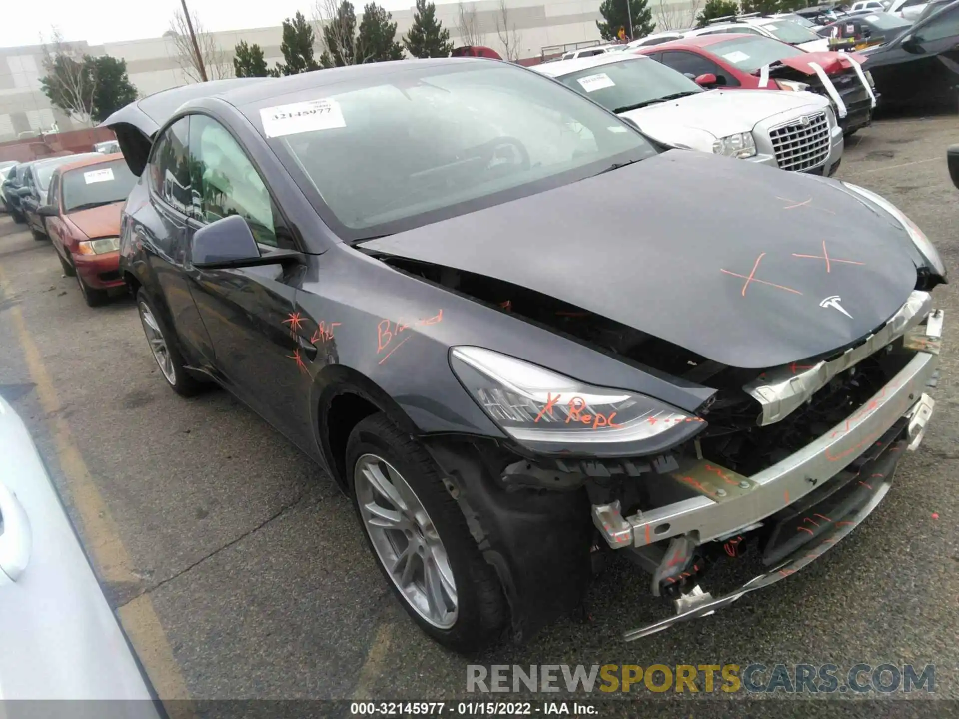 1 Photograph of a damaged car 5YJYGDEE3MF182116 TESLA MODEL Y 2021