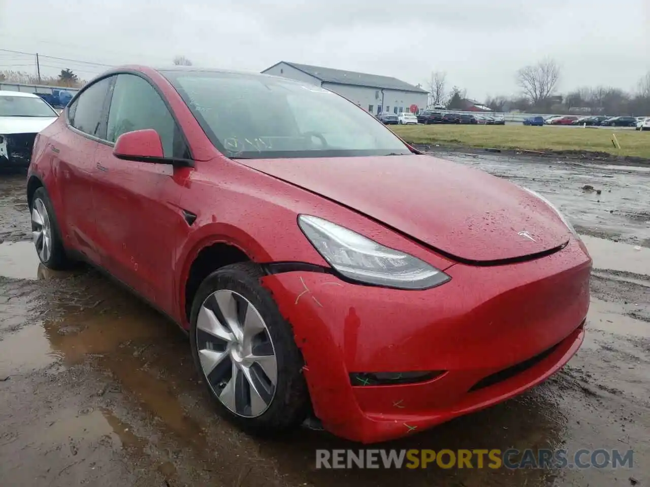 1 Photograph of a damaged car 5YJYGDEE3MF186487 TESLA MODEL Y 2021