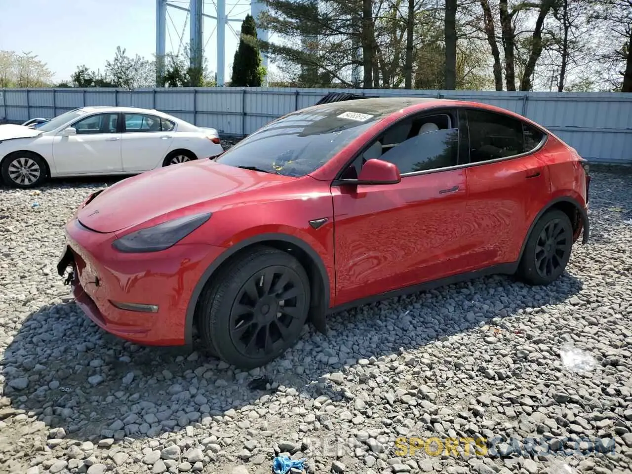 1 Photograph of a damaged car 5YJYGDEE3MF189258 TESLA MODEL Y 2021