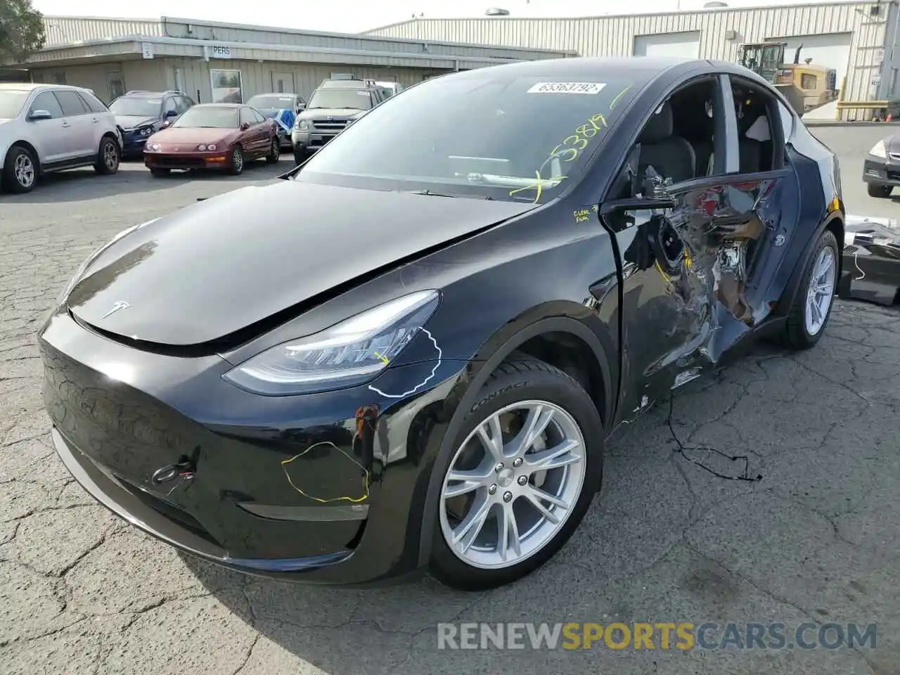 2 Photograph of a damaged car 5YJYGDEE3MF199515 TESLA MODEL Y 2021