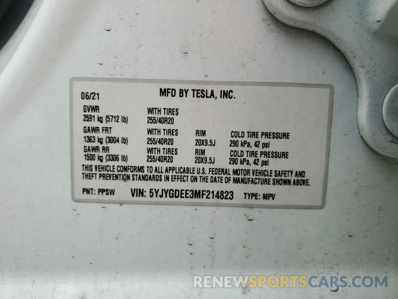 13 Photograph of a damaged car 5YJYGDEE3MF214823 TESLA MODEL Y 2021