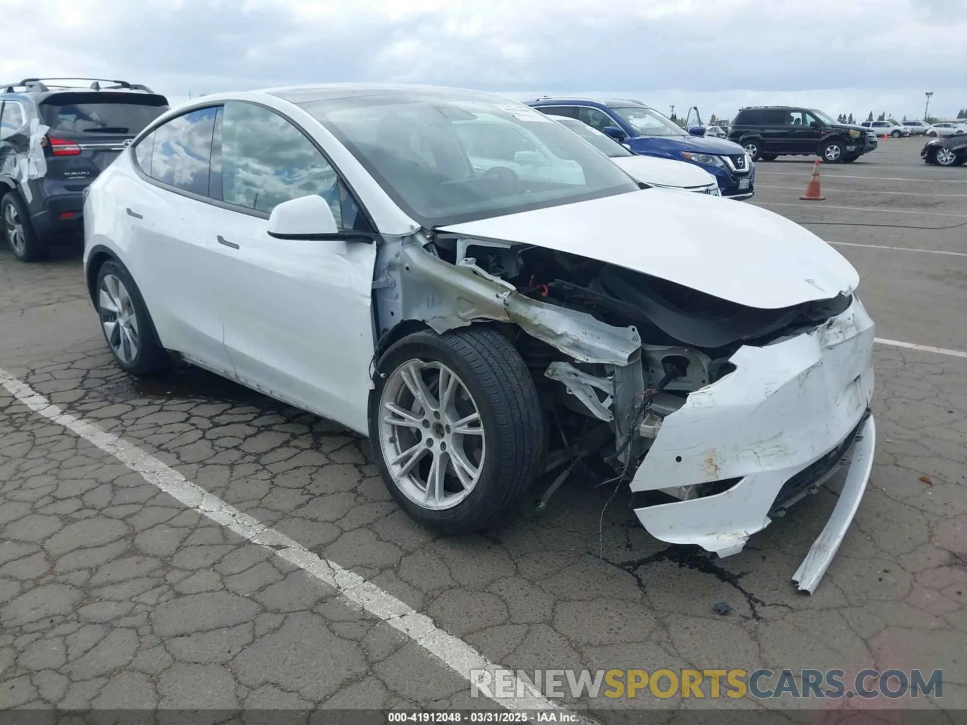 1 Photograph of a damaged car 5YJYGDEE3MF214952 TESLA MODEL Y 2021