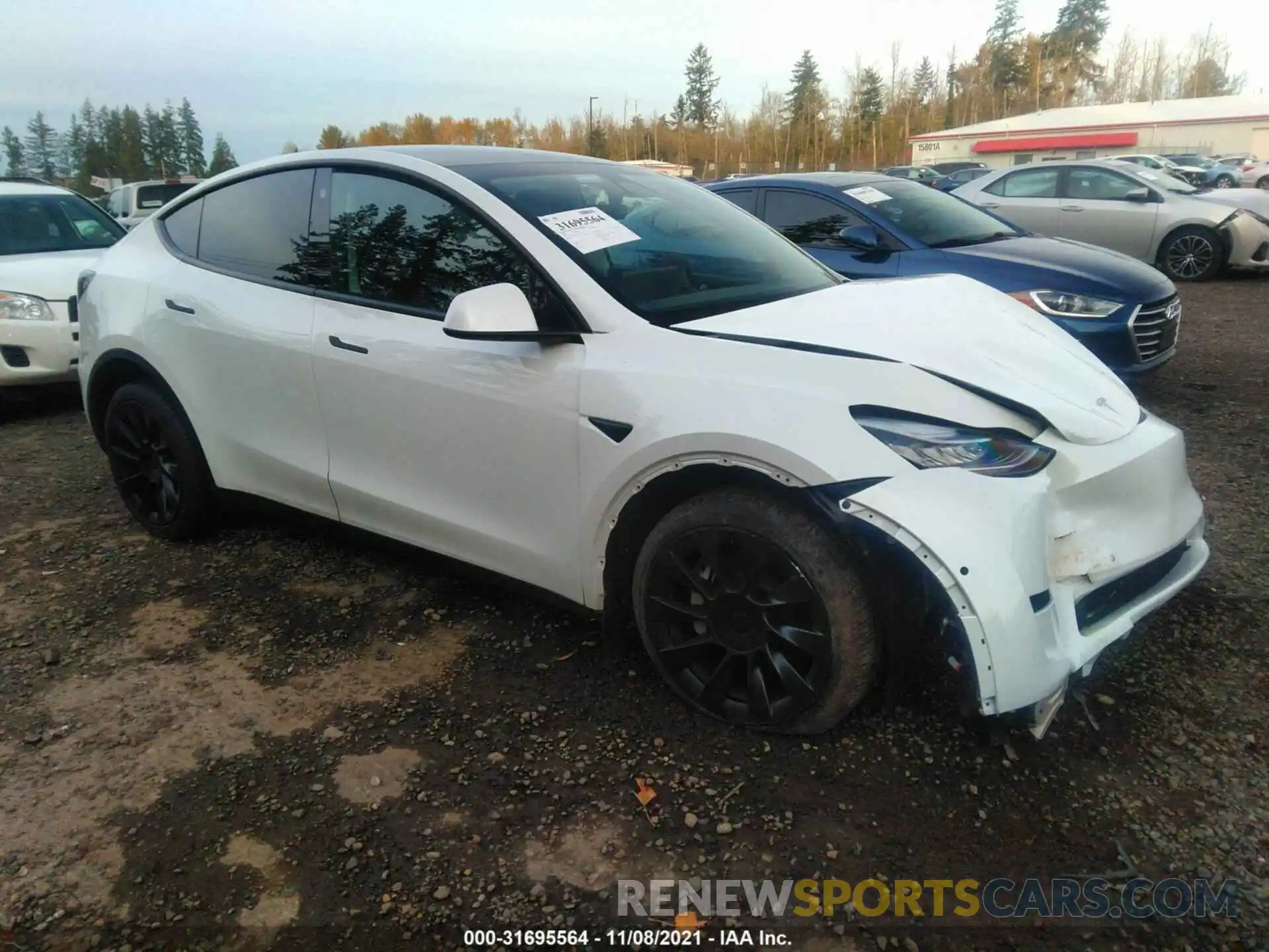 1 Photograph of a damaged car 5YJYGDEE3MF229452 TESLA MODEL Y 2021