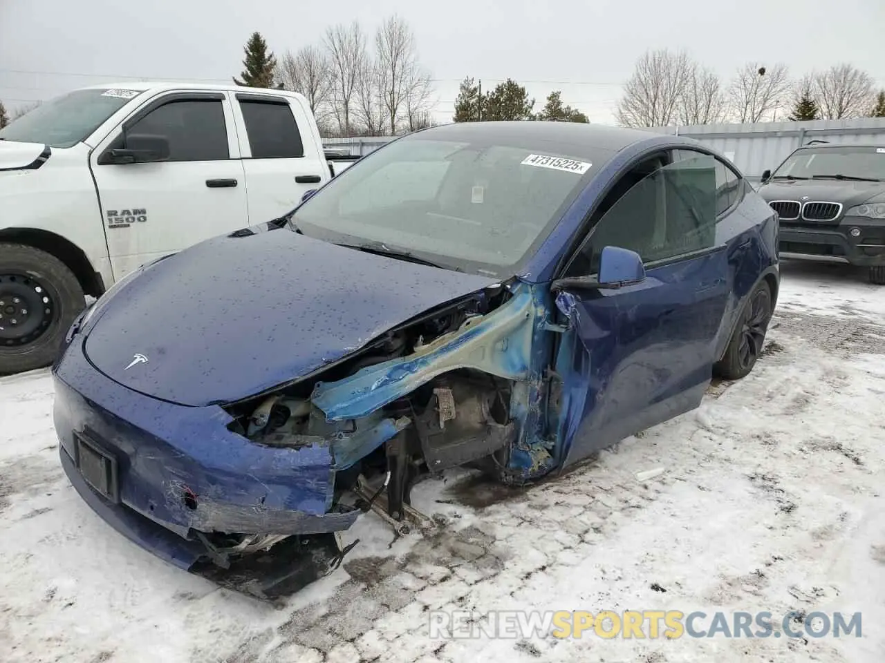 1 Photograph of a damaged car 5YJYGDEE3MF303324 TESLA MODEL Y 2021