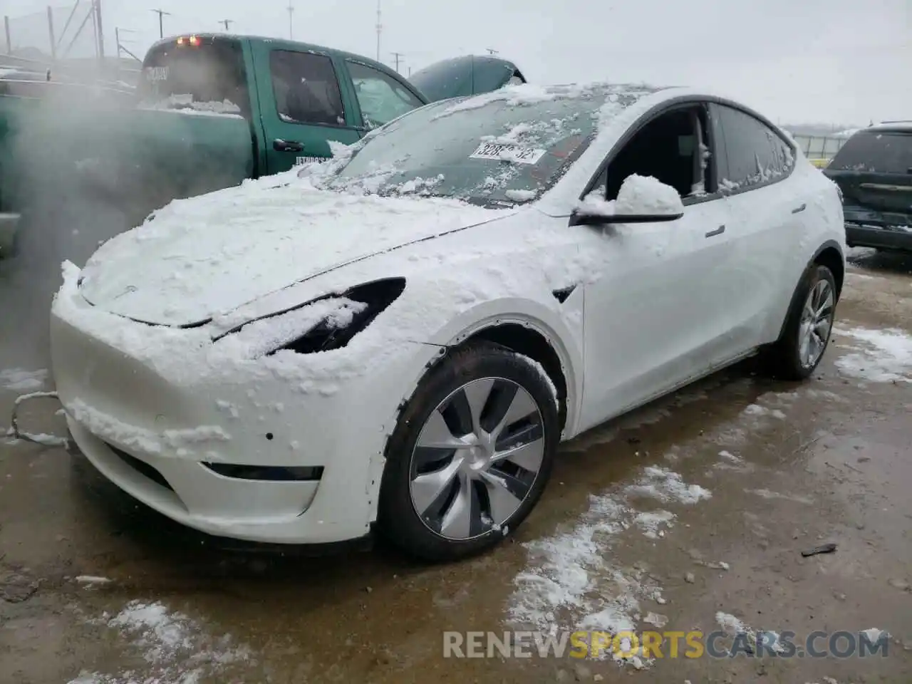 2 Photograph of a damaged car 5YJYGDEE4LF035933 TESLA MODEL Y 2021