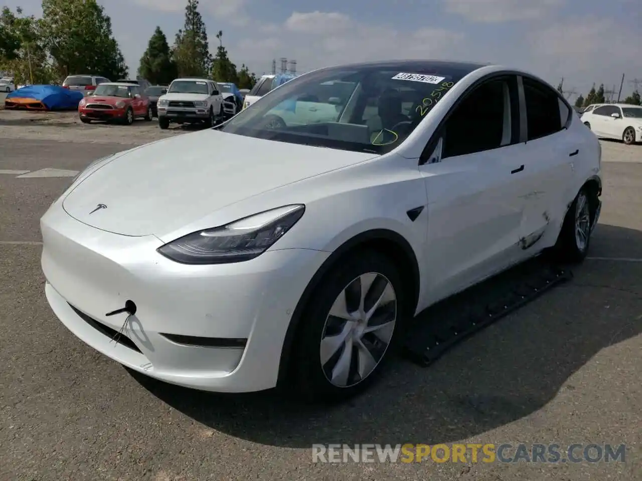 2 Photograph of a damaged car 5YJYGDEE4MF066357 TESLA MODEL Y 2021