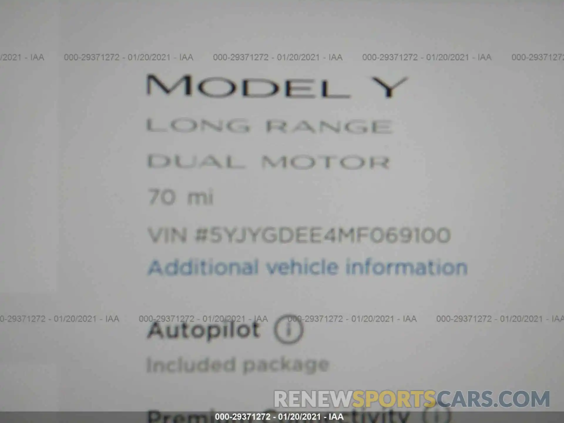 9 Photograph of a damaged car 5YJYGDEE4MF069100 TESLA MODEL Y 2021