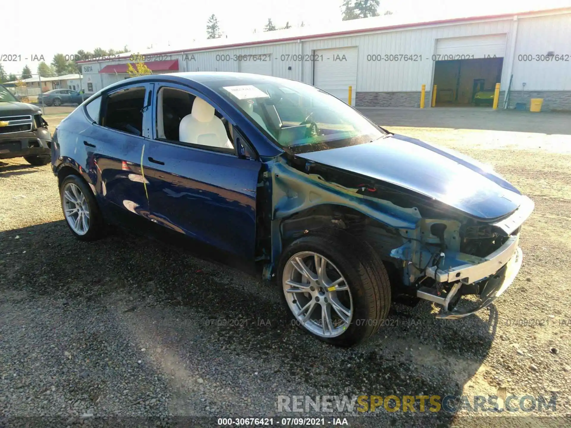 1 Photograph of a damaged car 5YJYGDEE4MF074829 TESLA MODEL Y 2021