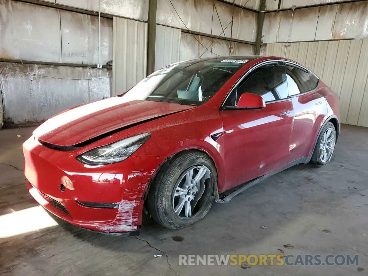 1 Photograph of a damaged car 5YJYGDEE4MF075690 TESLA MODEL Y 2021