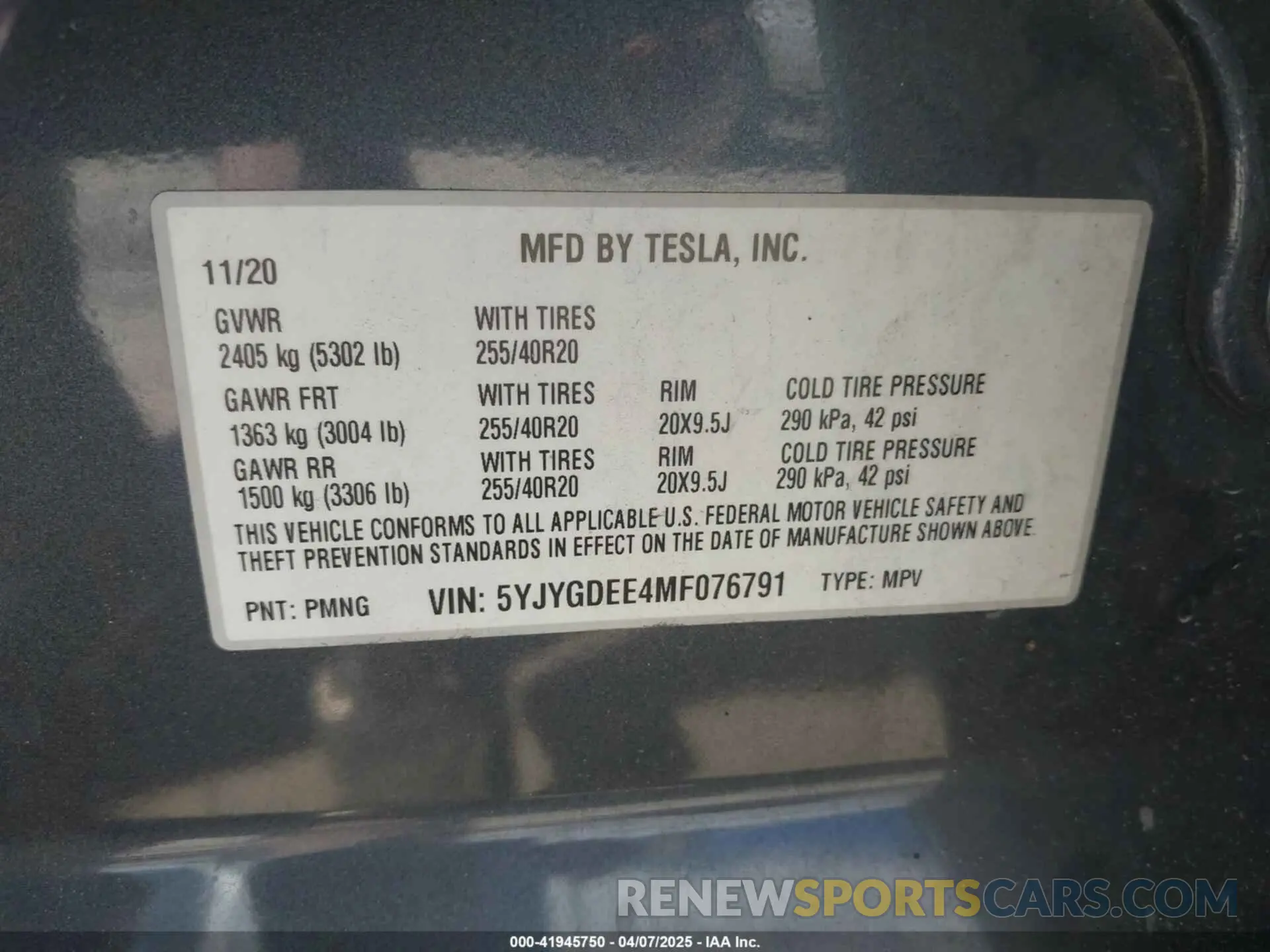 8 Photograph of a damaged car 5YJYGDEE4MF076791 TESLA MODEL Y 2021