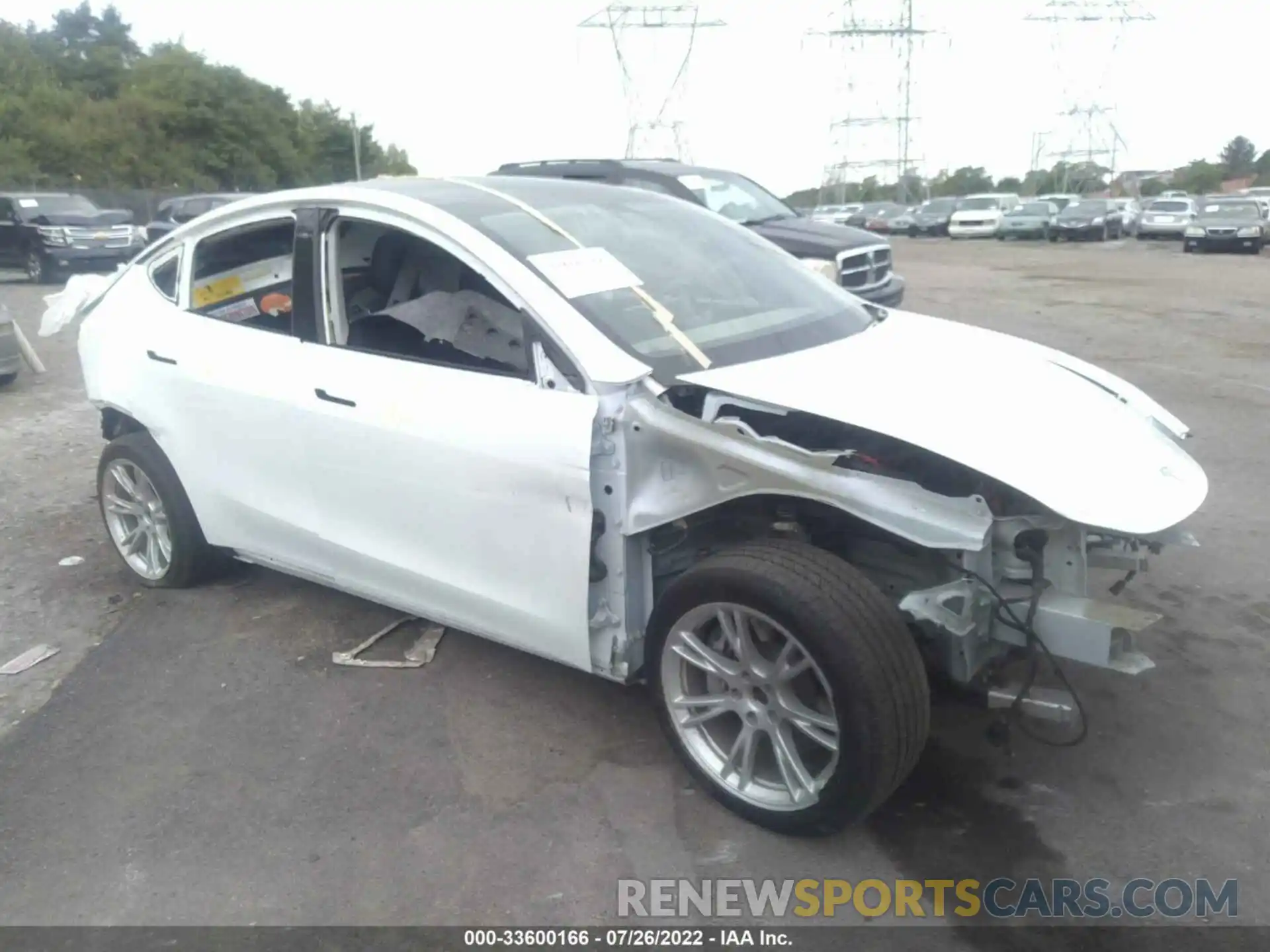 1 Photograph of a damaged car 5YJYGDEE4MF077598 TESLA MODEL Y 2021