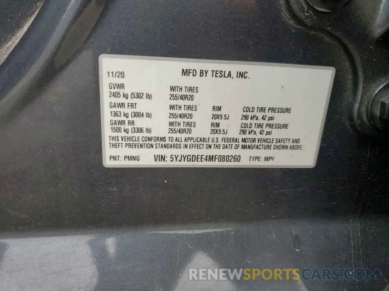12 Photograph of a damaged car 5YJYGDEE4MF080260 TESLA MODEL Y 2021