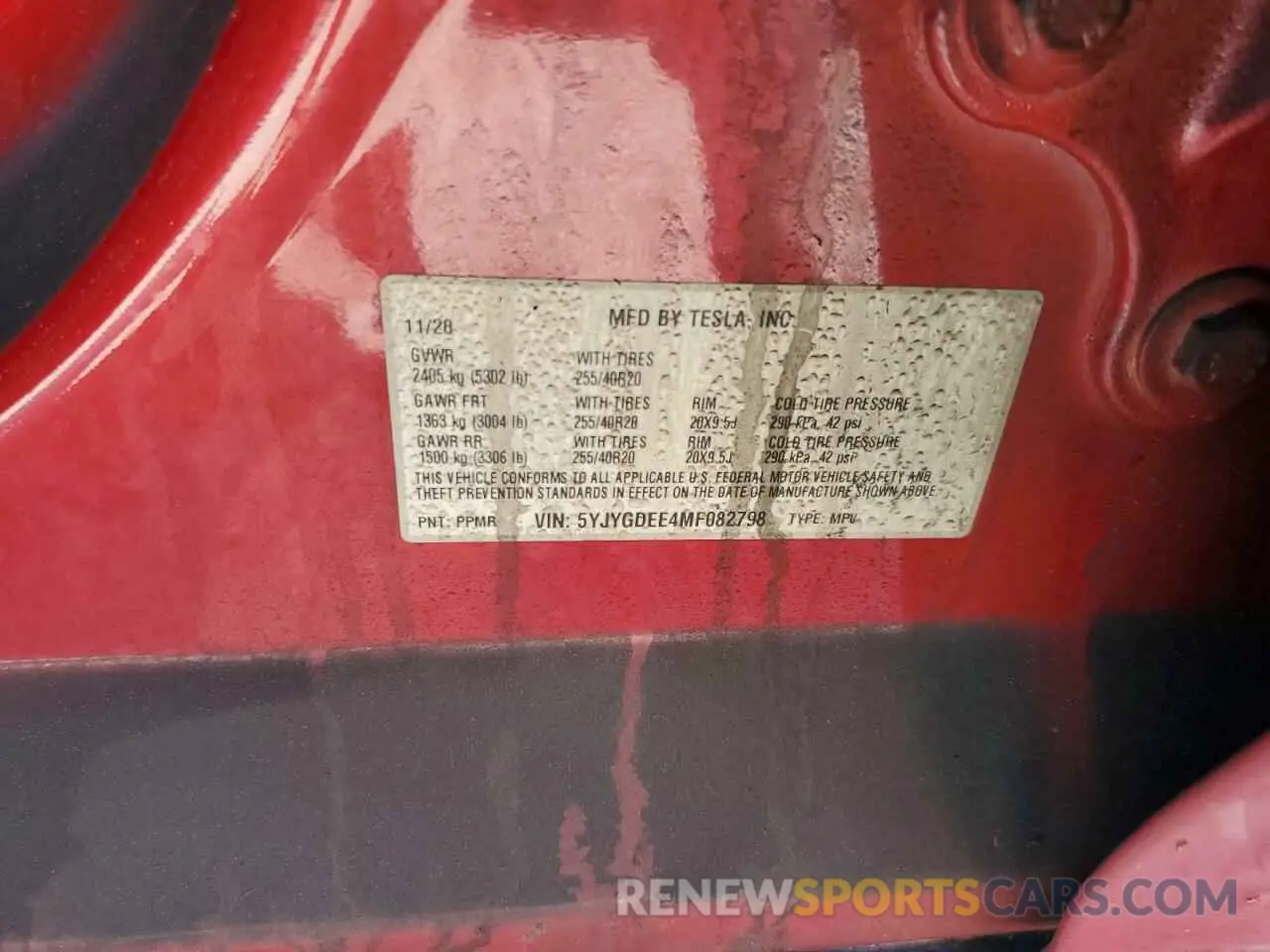13 Photograph of a damaged car 5YJYGDEE4MF082798 TESLA MODEL Y 2021