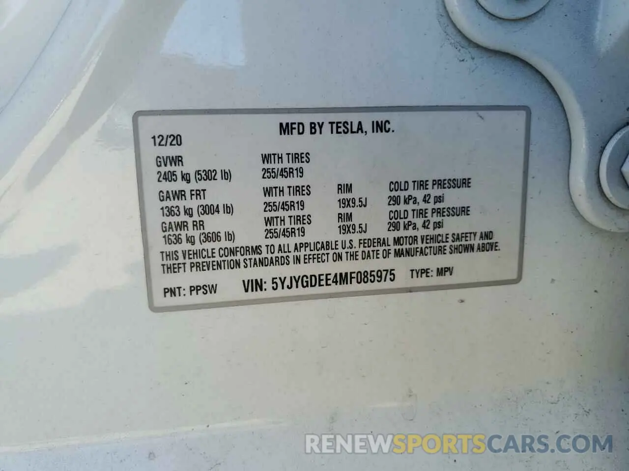 12 Photograph of a damaged car 5YJYGDEE4MF085975 TESLA MODEL Y 2021