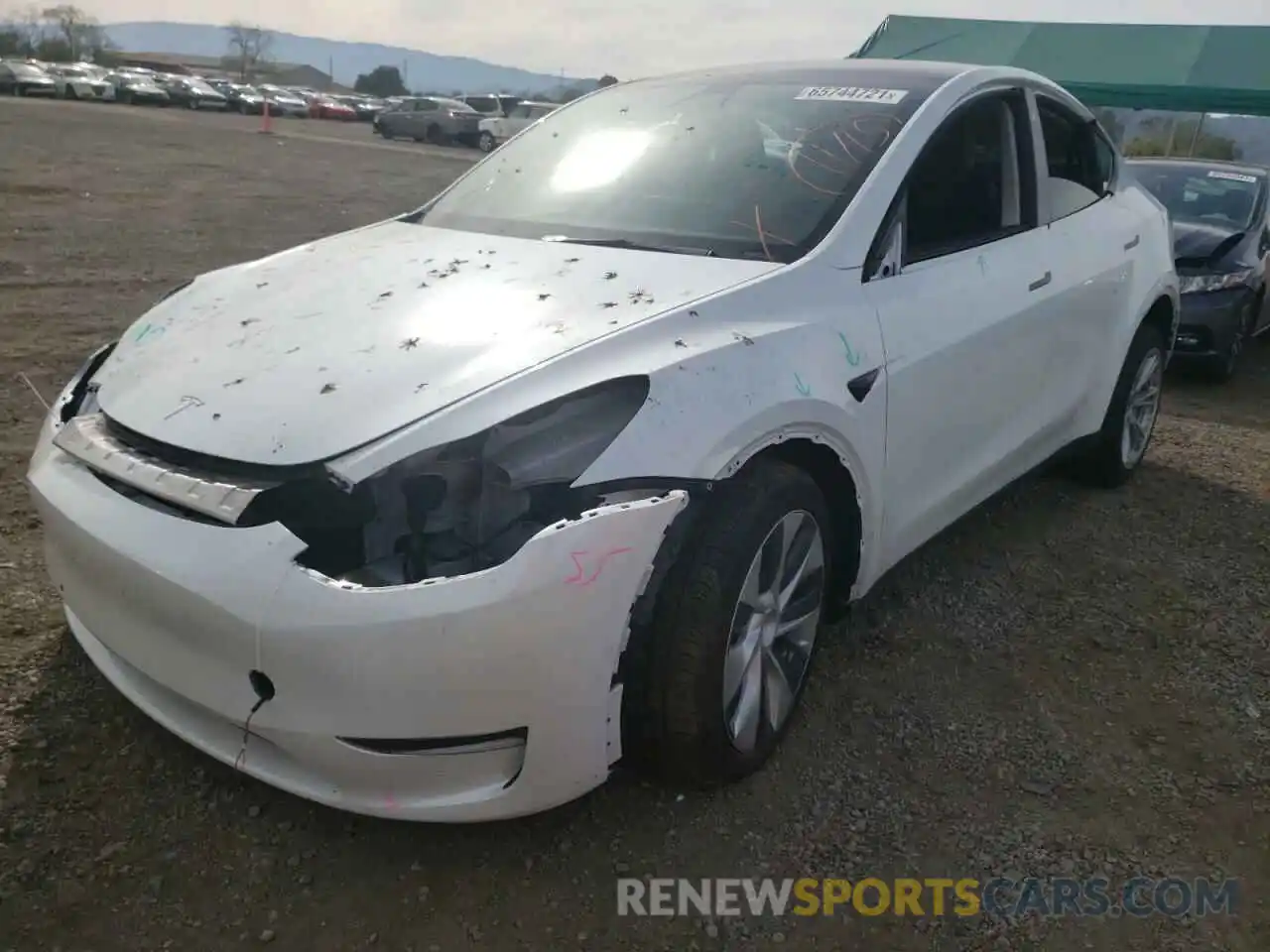 2 Photograph of a damaged car 5YJYGDEE4MF108915 TESLA MODEL Y 2021