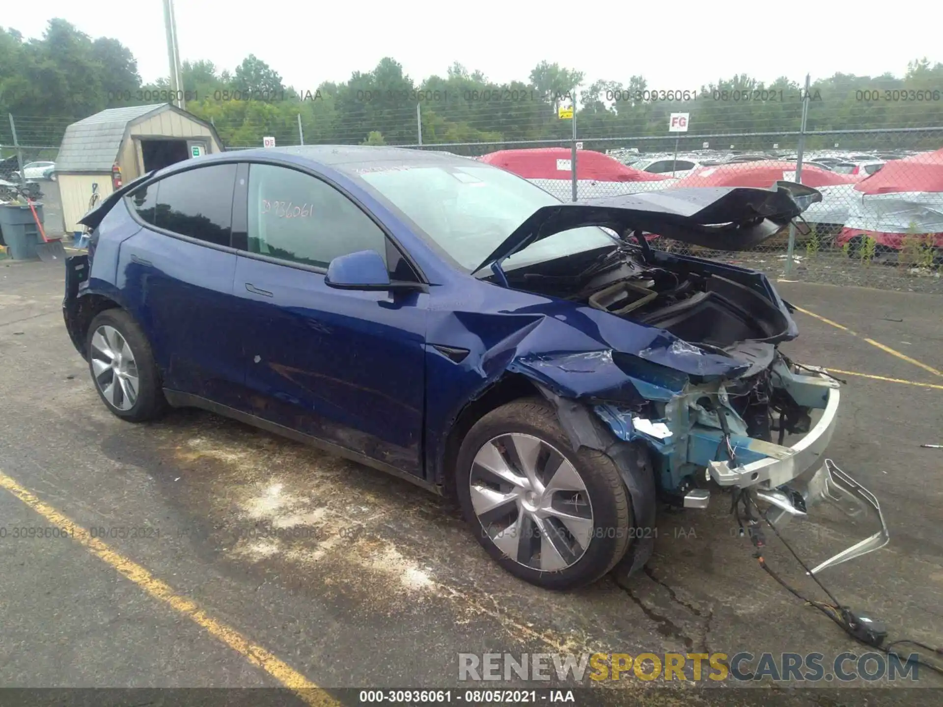 1 Photograph of a damaged car 5YJYGDEE4MF109286 TESLA MODEL Y 2021