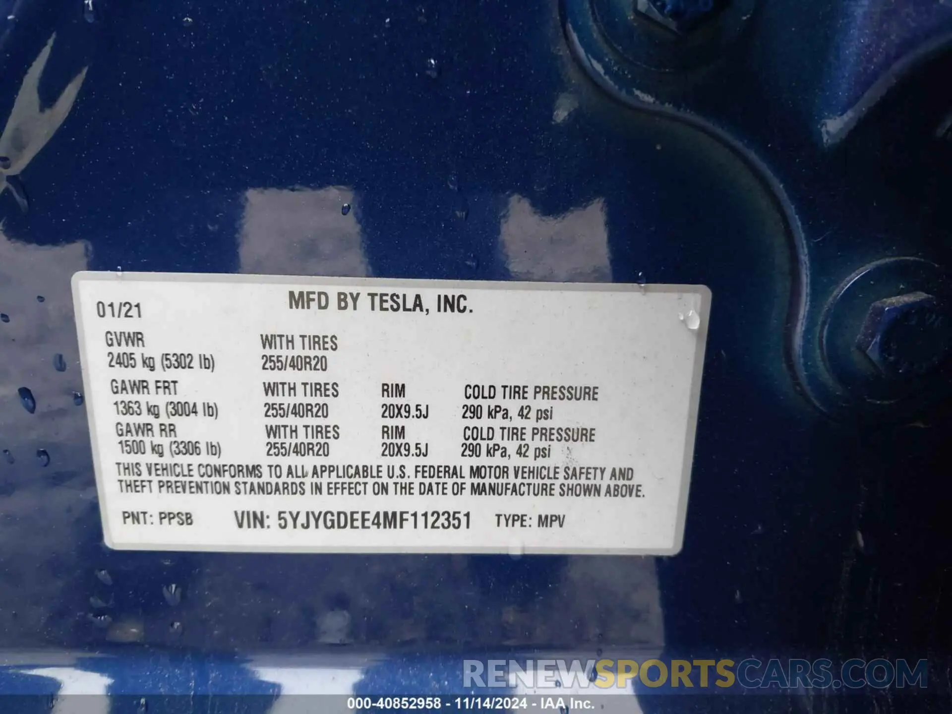 9 Photograph of a damaged car 5YJYGDEE4MF112351 TESLA MODEL Y 2021