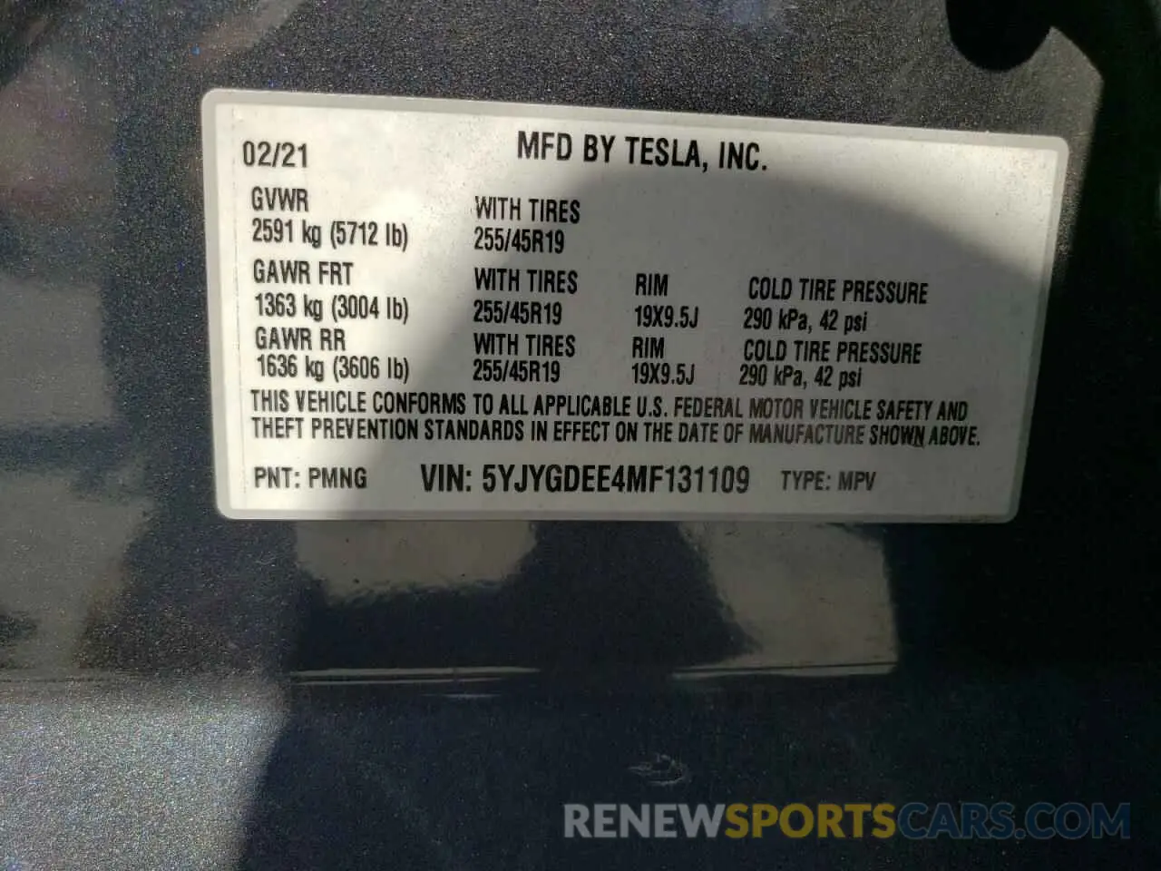 13 Photograph of a damaged car 5YJYGDEE4MF131109 TESLA MODEL Y 2021