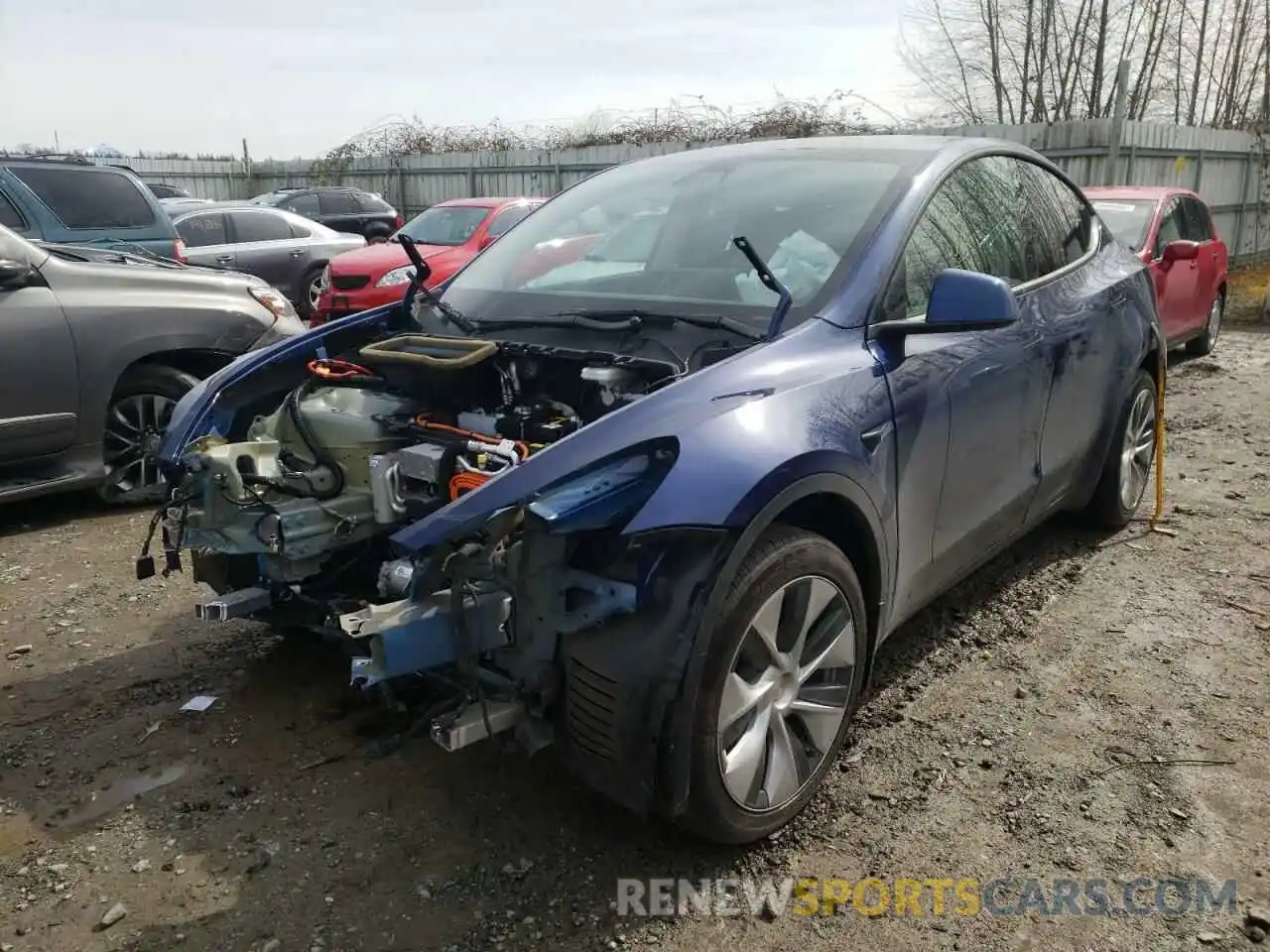 2 Photograph of a damaged car 5YJYGDEE4MF140599 TESLA MODEL Y 2021