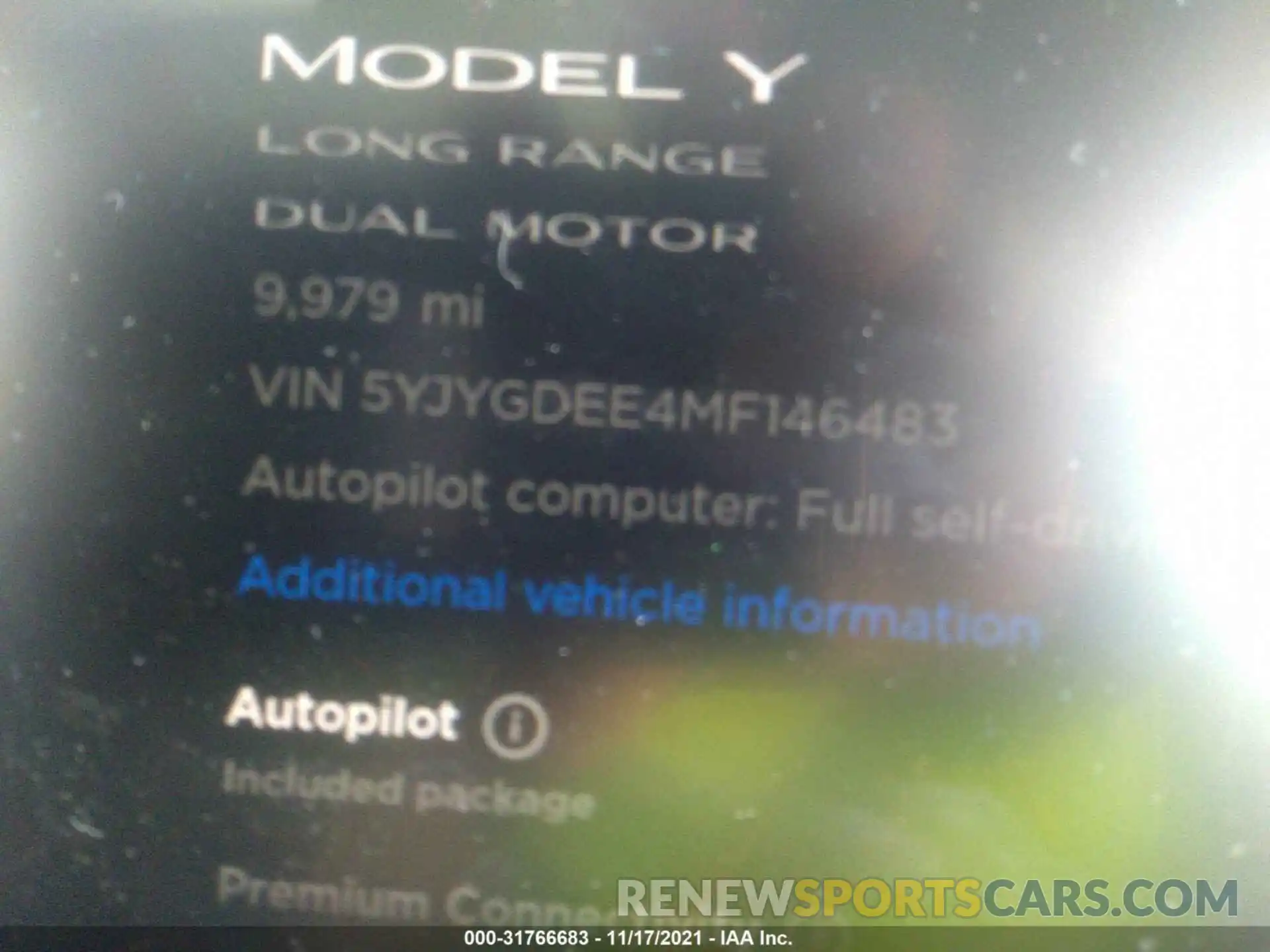 9 Photograph of a damaged car 5YJYGDEE4MF146483 TESLA MODEL Y 2021