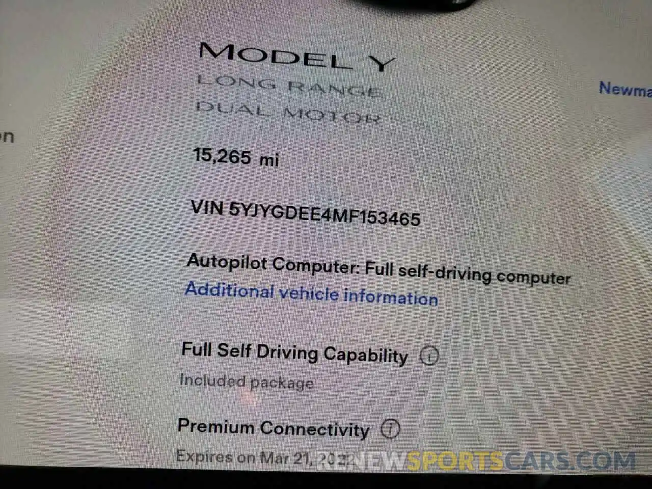 8 Photograph of a damaged car 5YJYGDEE4MF153465 TESLA MODEL Y 2021