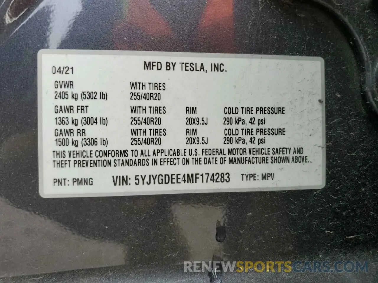 14 Photograph of a damaged car 5YJYGDEE4MF174283 TESLA MODEL Y 2021
