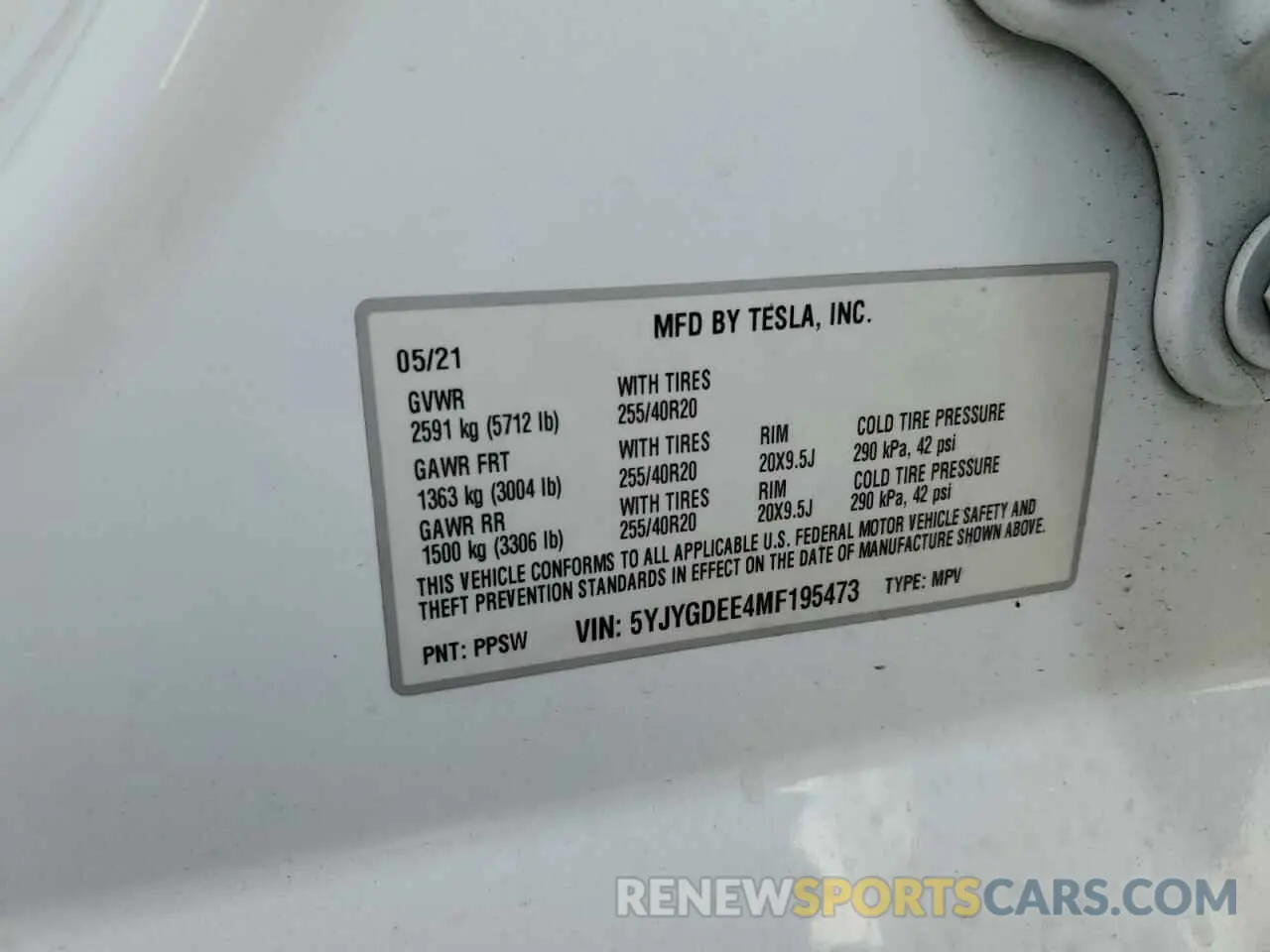 14 Photograph of a damaged car 5YJYGDEE4MF195473 TESLA MODEL Y 2021