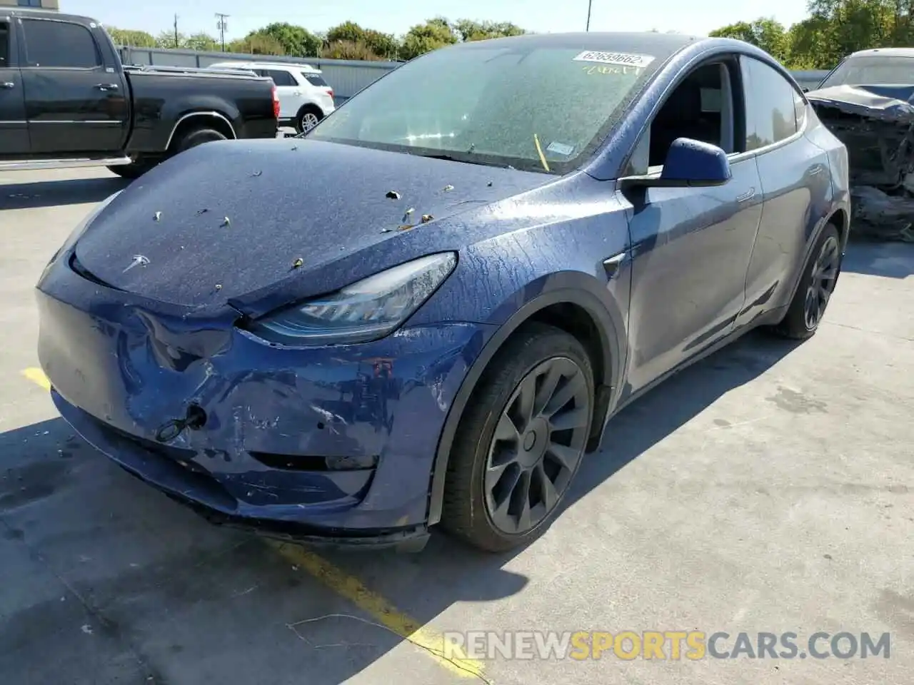 2 Photograph of a damaged car 5YJYGDEE4MF200817 TESLA MODEL Y 2021