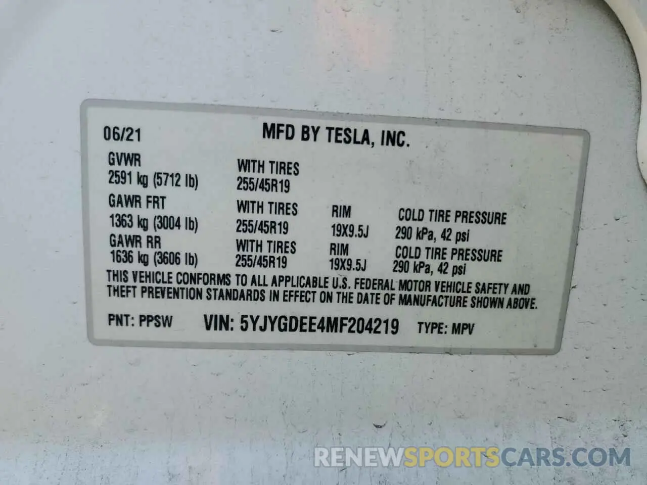 12 Photograph of a damaged car 5YJYGDEE4MF204219 TESLA MODEL Y 2021