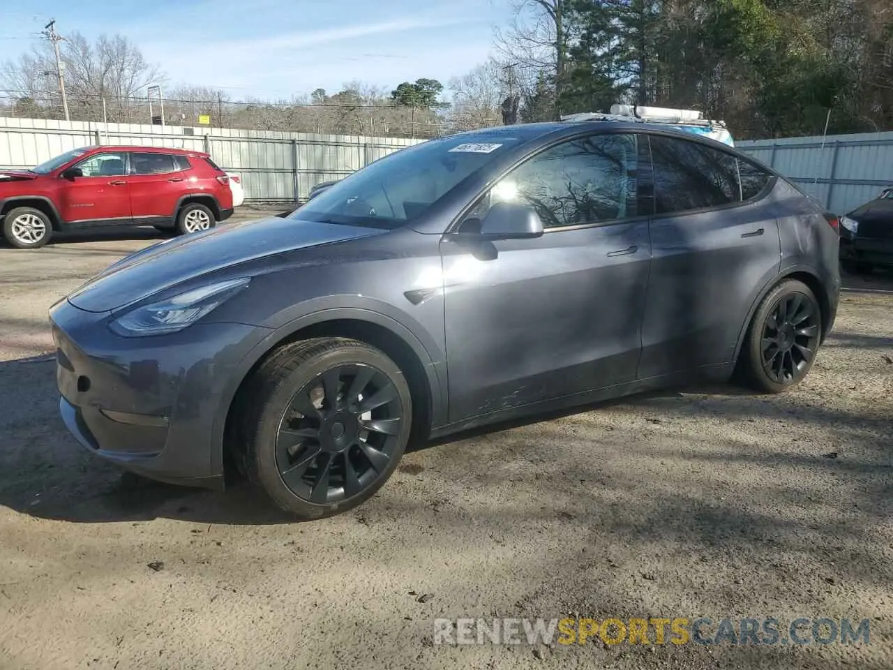 1 Photograph of a damaged car 5YJYGDEE4MF208593 TESLA MODEL Y 2021