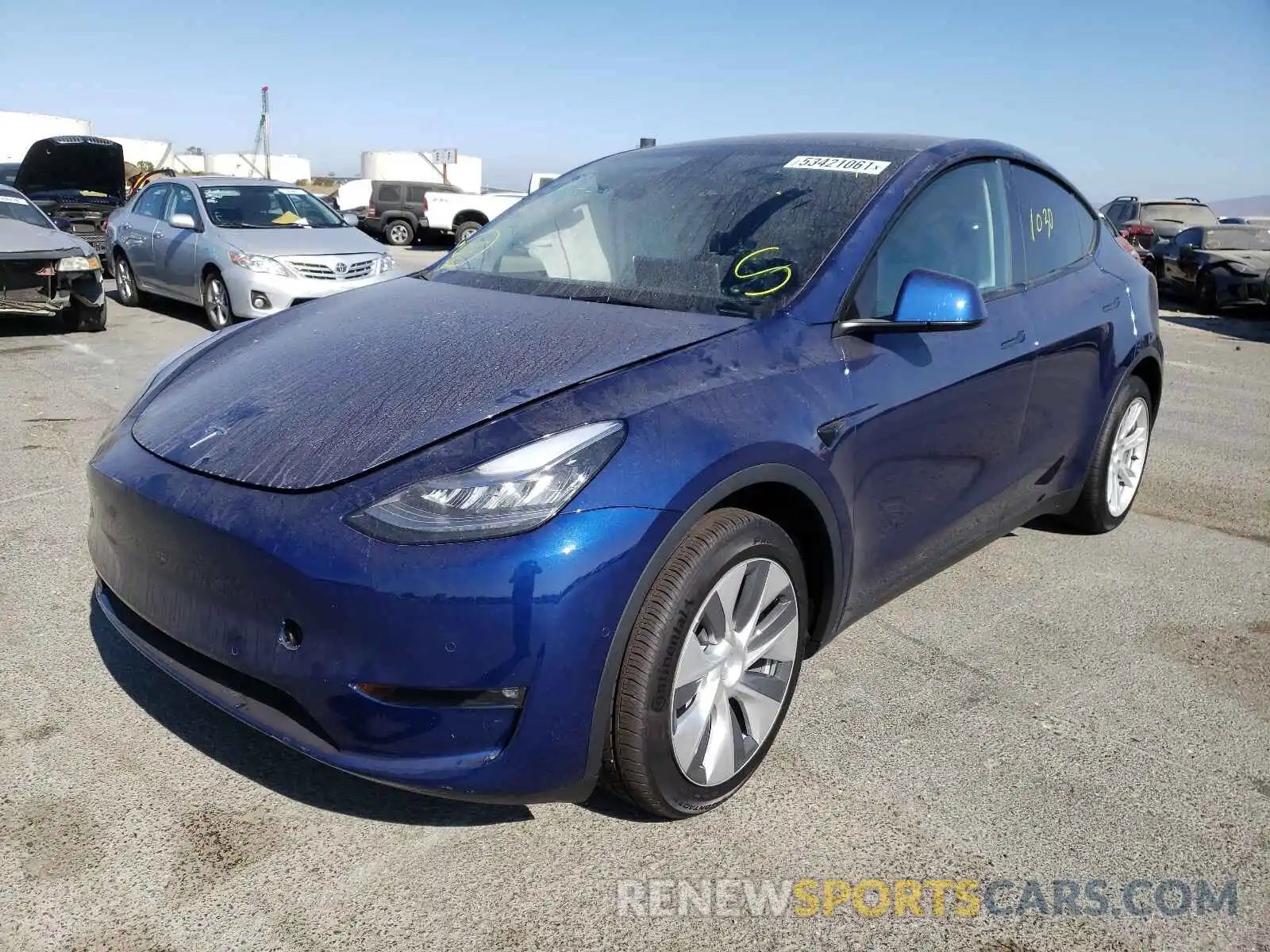 2 Photograph of a damaged car 5YJYGDEE4MF215091 TESLA MODEL Y 2021