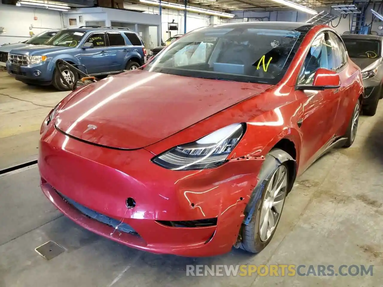 2 Photograph of a damaged car 5YJYGDEE4MF250388 TESLA MODEL Y 2021