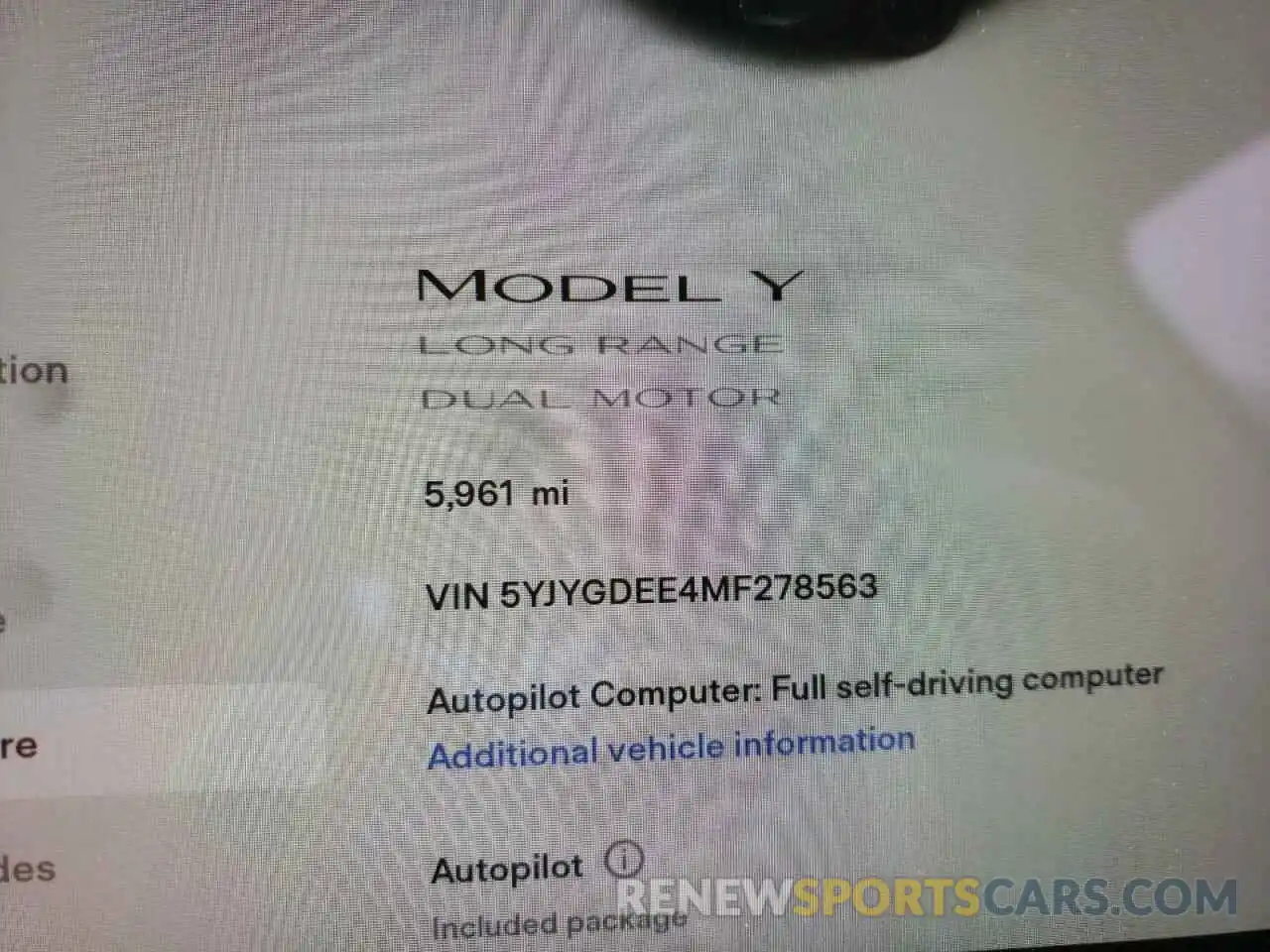 8 Photograph of a damaged car 5YJYGDEE4MF278563 TESLA MODEL Y 2021