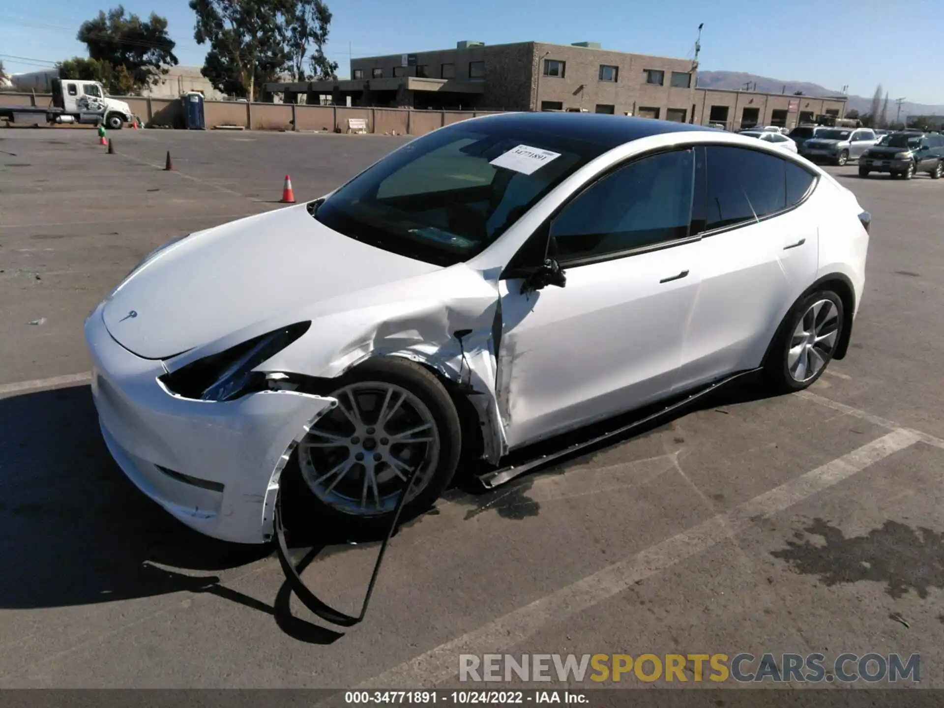 2 Photograph of a damaged car 5YJYGDEE4MF281771 TESLA MODEL Y 2021