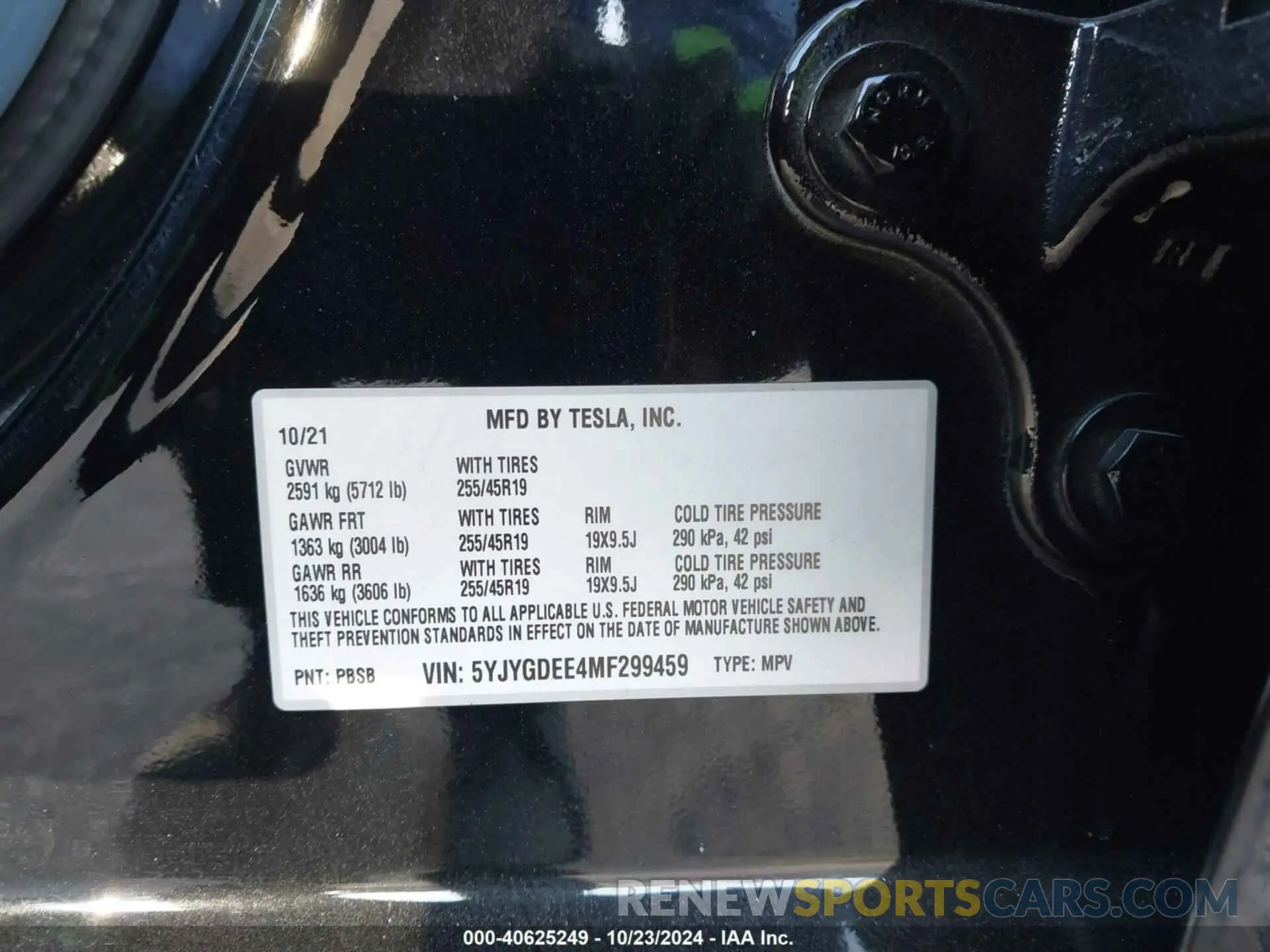 9 Photograph of a damaged car 5YJYGDEE4MF299459 TESLA MODEL Y 2021