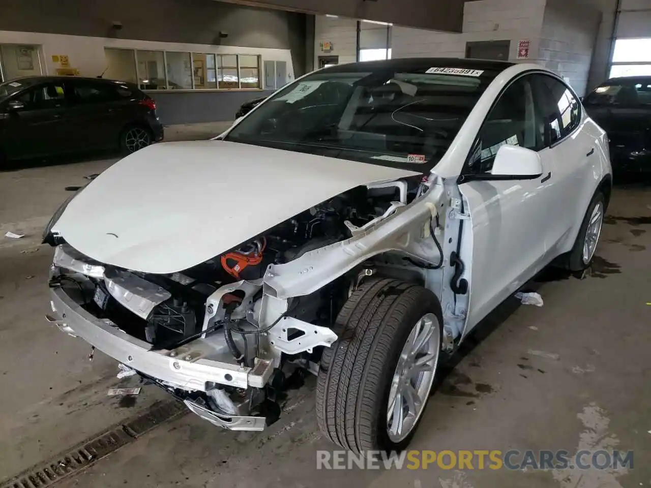 2 Photograph of a damaged car 5YJYGDEE5MF061216 TESLA MODEL Y 2021