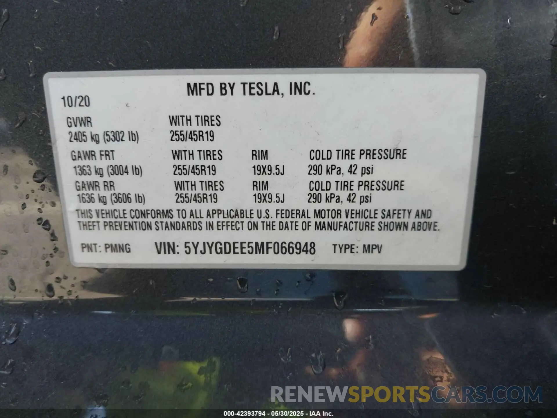 9 Photograph of a damaged car 5YJYGDEE5MF066948 TESLA MODEL Y 2021