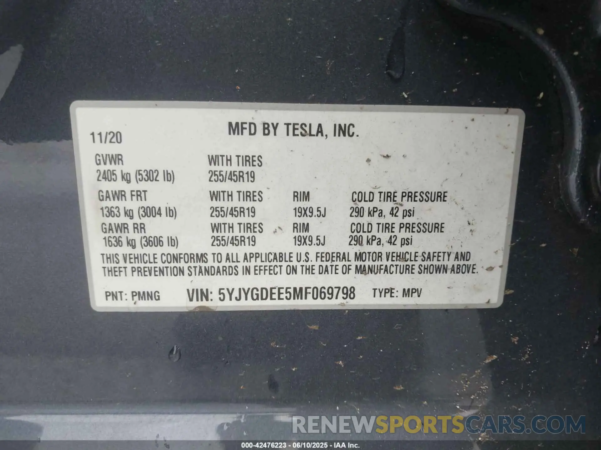 9 Photograph of a damaged car 5YJYGDEE5MF069798 TESLA MODEL Y 2021