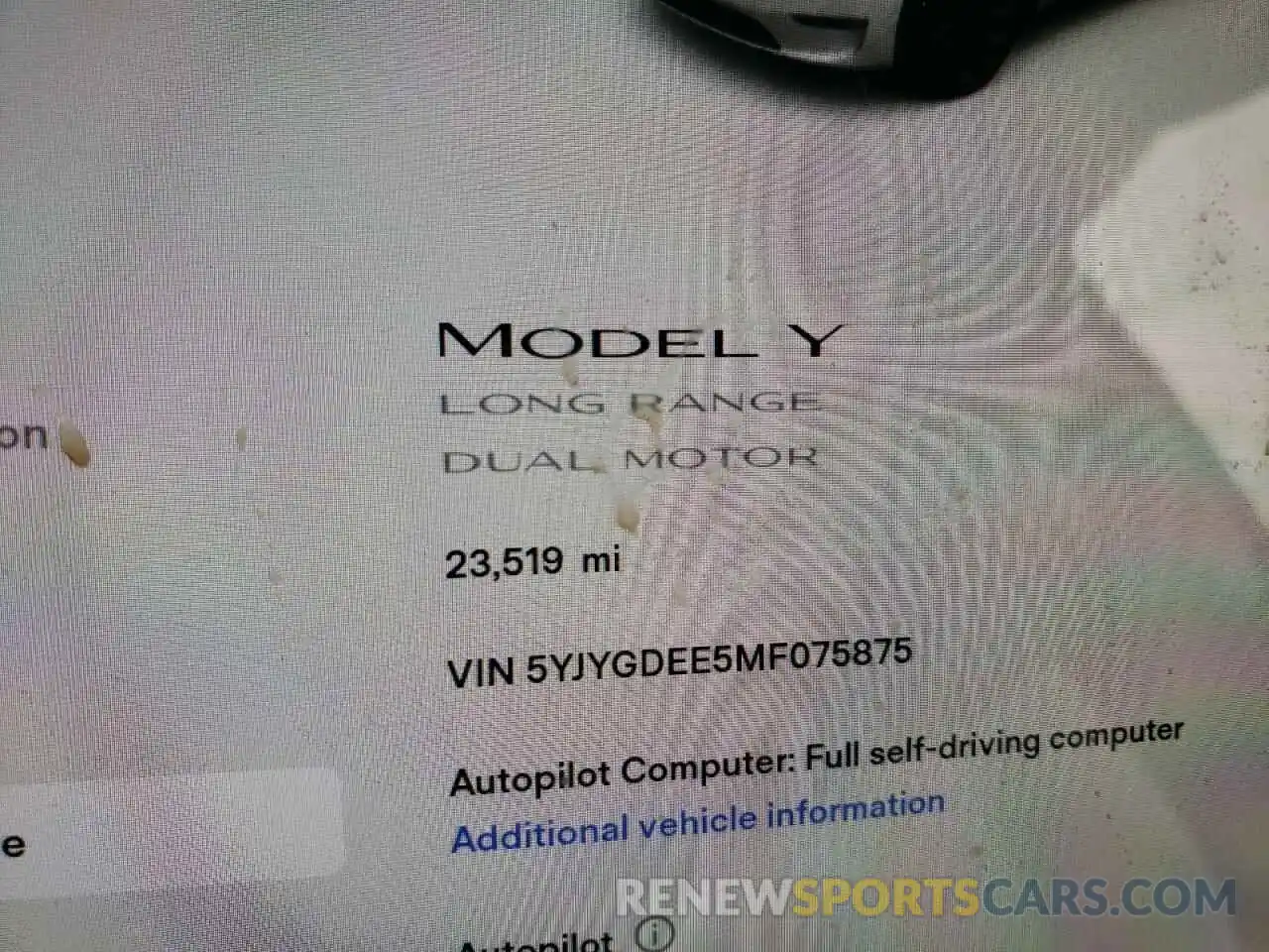 8 Photograph of a damaged car 5YJYGDEE5MF075875 TESLA MODEL Y 2021