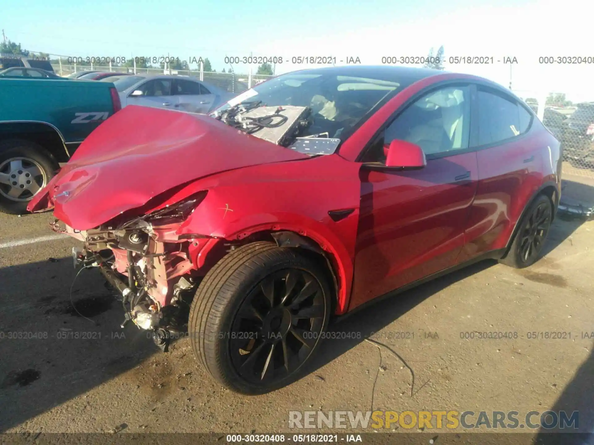 2 Photograph of a damaged car 5YJYGDEE5MF089789 TESLA MODEL Y 2021