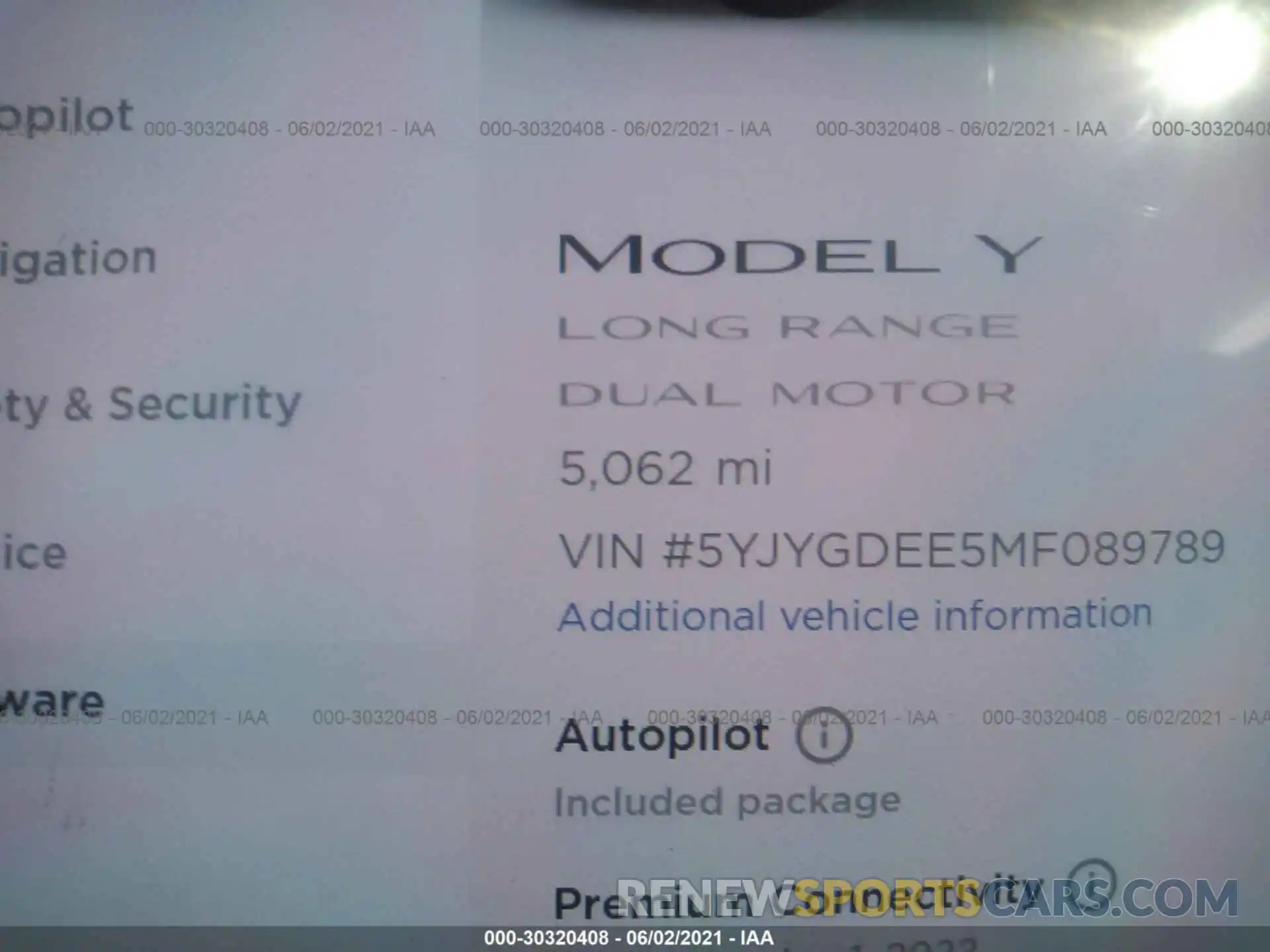 7 Photograph of a damaged car 5YJYGDEE5MF089789 TESLA MODEL Y 2021