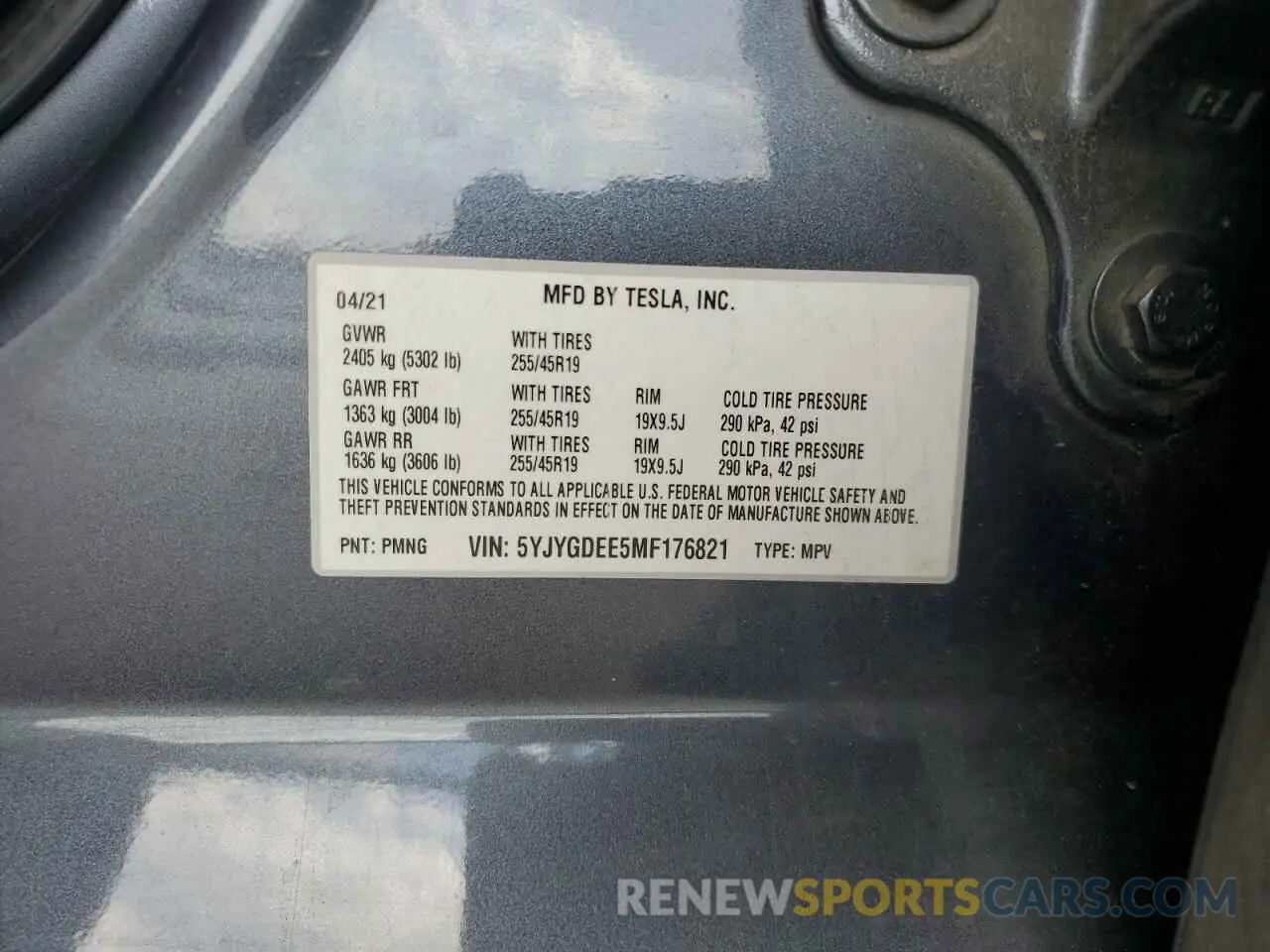 12 Photograph of a damaged car 5YJYGDEE5MF176821 TESLA MODEL Y 2021
