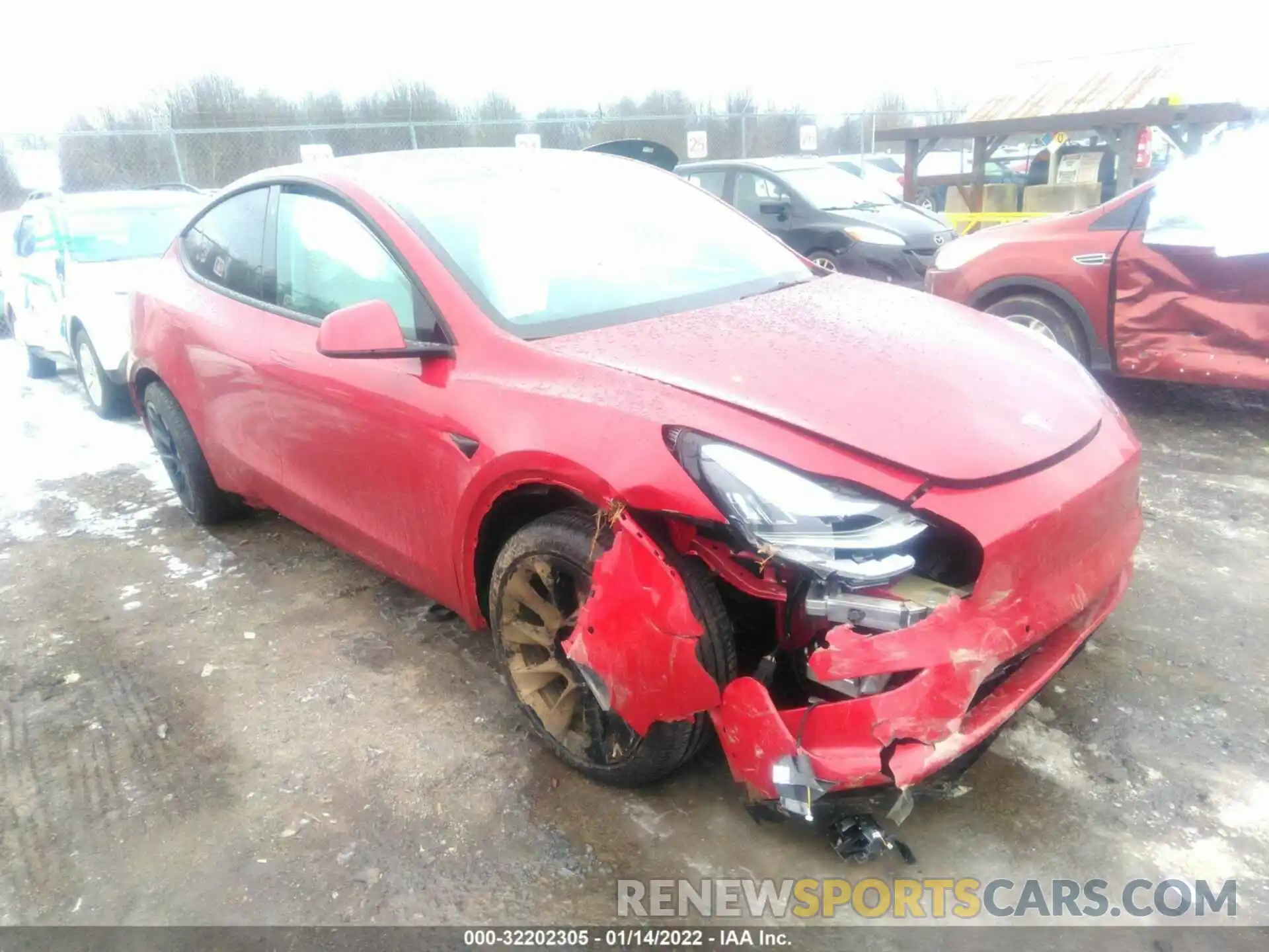 1 Photograph of a damaged car 5YJYGDEE5MF179301 TESLA MODEL Y 2021