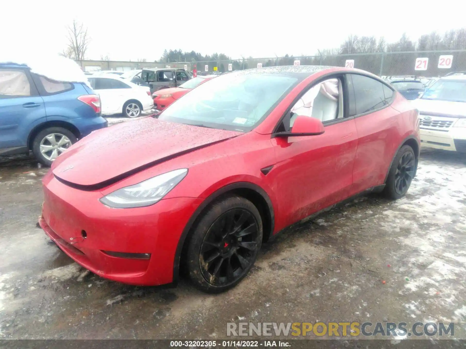 2 Photograph of a damaged car 5YJYGDEE5MF179301 TESLA MODEL Y 2021