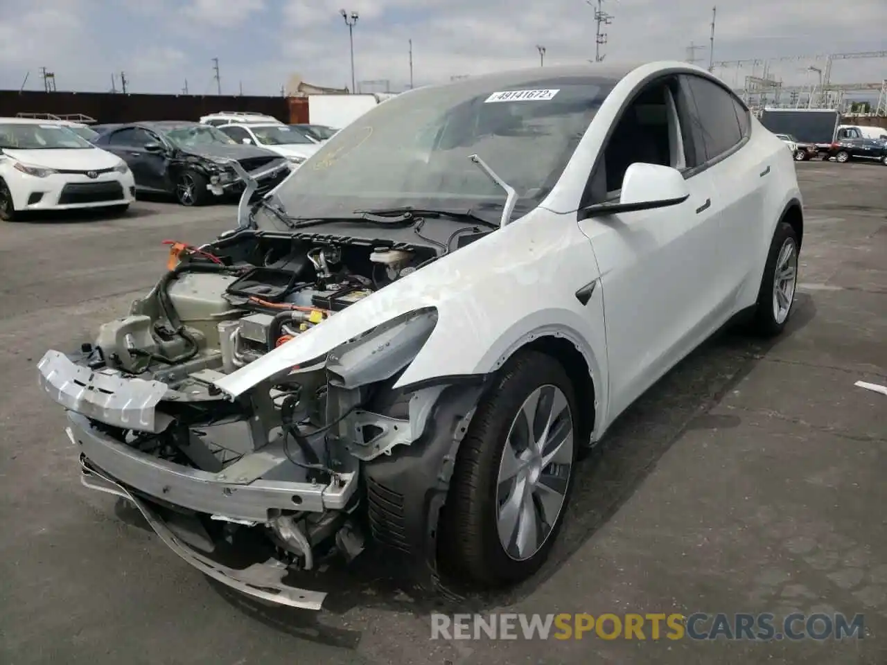 2 Photograph of a damaged car 5YJYGDEE5MF270245 TESLA MODEL Y 2021